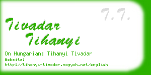 tivadar tihanyi business card